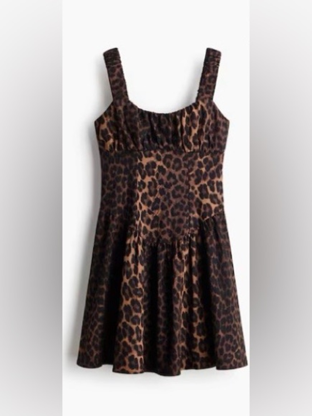 H&M Flared Leopard Print Mini Dress XL